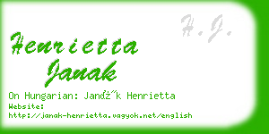 henrietta janak business card